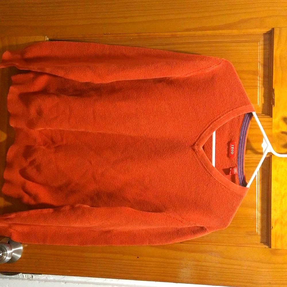 IZOD Medium Orange V-Neck Sweater
